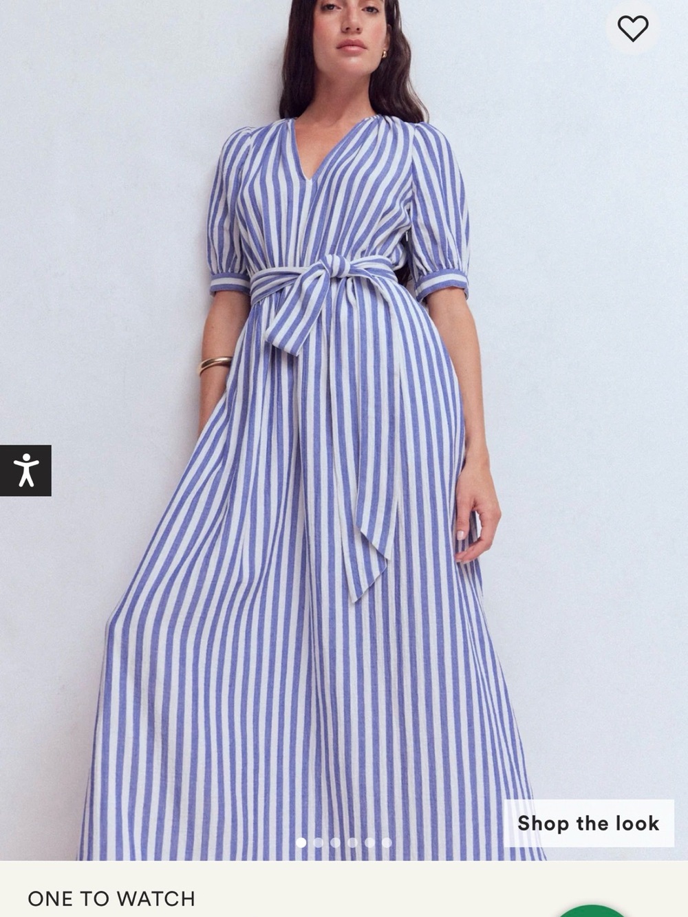 NWT Boden Double Cloth Striped V-Neck Midi Dress - Picture 5 of 5